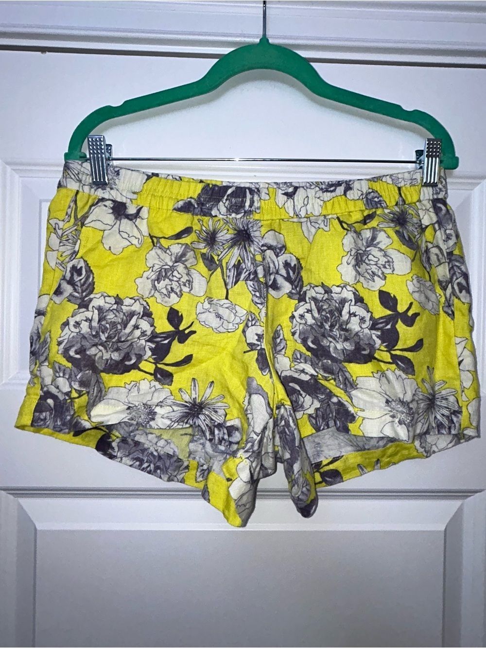 KUT From The Kloth Floral Print 100% Linen Pull On Shorts